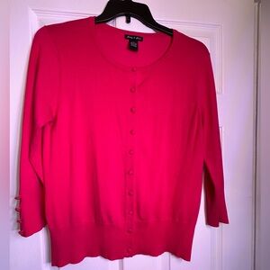 Hot Pink 3/4 Sleeve Cardigan